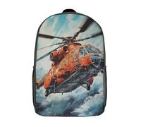 RRTYVFD Mochila infantil impresa en 3D para viajar a la Ciudad de México - Bolsa escolar ligera y moderna para escolares, Helicóptero en Snowstorm, 17"