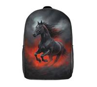 RRTYVFD Mochila infantil "Wolf unter the Llend" para niños y niñas, mochila de viaje, mochila escolar para adolescentes, Black Stallion, 17"