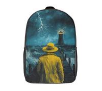 RRTYVFD Mochila para niños, mochila escolar retro con columpio de béisbol de gran capacidad para estudiantes, mochila para niños, niñas, adultos y adolescentes, El poder del mar, 17"