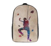 RRTYVFD Mochila para niños y niñas, con impresión 3D, voleibol, acuarela, arte, bolsa de libros para escuela primaria, bolsa de viaje casual, mochila para laptop, Escalada, 17"