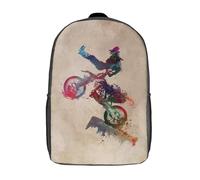 RRTYVFD Mochila para niños y niñas, con impresión 3D, voleibol, acuarela, arte, bolsa de libros para escuela primaria, bolsa de viaje casual, mochila para laptop, Motor, 17"