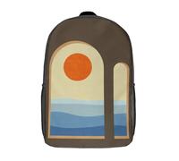 RRTYVFD Mochilas escolares de gran capacidad con estampado en 3D, diseño de cheurón de colores, Arquitectura clásica IV, 17"