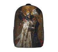 RRTYVFD Mochilas infantiles impresas en 3D, diosa divina Kali con halo dorado y cuchillos, mochila escolar con bolsillos grandes para niños y niñas, Diosa De Lo Inevitable Santa Muerte, 17"