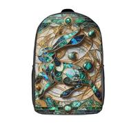 RRTYVFD Mochilas infantiles impresas en 3D, diseño de peces koi, yin yang, armonía, para libros de arte, mochila escolar con bolsillos grandes para niños, Conejo abstracto Kintsugi, 17"