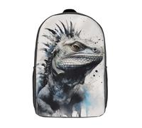 RRTYVFD Mochilas infantiles impresas en 3D, estilo artístico de San Diego, Estados Unidos. Bolsas de libros para niños y niñas, bolsas de escuela con bolsillos grandes., Iguana Beauty Inked Lizard, 17