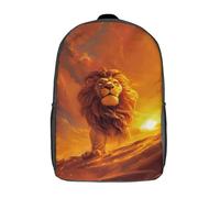 RRTYVFD Mochilas mágicas con forma de dragón arcoíris, impresas en 3D, para niños, perfectas para la escuela primaria y la universidad., El león hermoso Crepúsculo, 17"