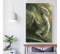 RRTYVFD Obra de arte mística de dragón para paredes del hogar y decoración rústica de baño, lienzo de 60 x 90 cm.