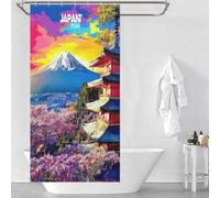 RRTYVFD Paisajes vibrantes de Japón - Un viaje visual - 1 juego de decoración de baño de tela resistente al moho y elegante para uso diario, 90 x 180 cm