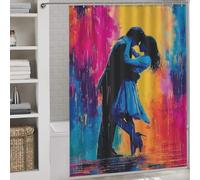 RRTYVFD Rainbow Kiss Love in Color - Cortinas de ducha para baño, tela de poliéster impermeable, tela suave, cortina de ducha para hotel, baño, dormitorio, 64.17 x 70.87 pulgadas (163 x 180 cm)