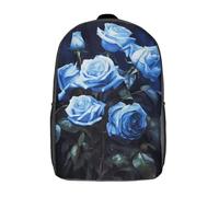 RRTYVFD Red Apple - Mochila escolar infantil con impresión 3D para niños, mochila de viaje, mochila para libros, mochila escolar para niños, Ramo de flores de rosas azules, 17"