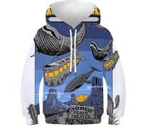 RRTYVFD Sudadera con Capucha y póster del Concierto Dirty Heads para niños, con Estampado 3D, de Manga Larga, para niños y niñas de 12 a 14 años