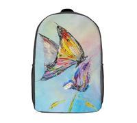 RRTYVFD The Great Wave at Night Mochilas escolares impresas en 3D, mochila escolar informal para niños, escuela secundaria, estudiantes, Mariposa, 17"