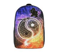 RRTYVFD The Great Wave at Night Mochilas escolares impresas en 3D, mochila escolar informal para niños, escuela secundaria, estudiantes, Fire and Ice, 17"