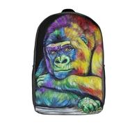 RRTYVFD The Great Wave at Night Mochilas escolares impresas en 3D, mochila escolar informal para niños, escuela secundaria, estudiantes, Gorille Couleur, 17"