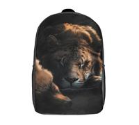 RRTYVFD The Koala And Butterfly - Mochila escolar infantil impresa en 3D para niños, mochilas de viaje, bolsas de libros para niños y estudiantes de escuela primaria, The Sleeping Fox and Lion, 17"