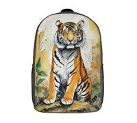 RRTYVFD The Sound of the Wind - Mochila infantil impresa en 3D para niños, mochila de viaje, mochila de libros, mochila escolar, Watercolor Tiger, 17"