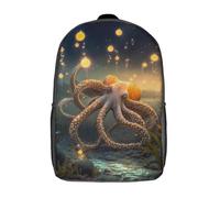RRTYVFD The Sound of the Wind - Mochila infantil impresa en 3D para niños, mochila de viaje, mochila de libros, mochila escolar, Pulpo imaginativo, 17"