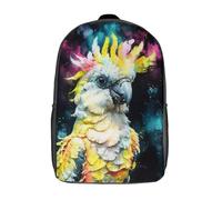 RRTYVFD The Sound of the Wind - Mochila infantil impresa en 3D para niños, mochila de viaje, mochila de libros, mochila escolar, Colorful Cockatoo Portrait, 17"
