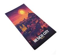 RRTYVFD Toalla de baño extra grande de microfibra, diseño Panorama de la Ciudad de México al atardecer, ideal para spas, salas de deporte, hoteles y baño diario (35 x 73 cm).