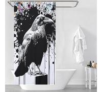 RRTYVFD Urban Raven Urban Art Serie Cortina de Ducha Resistente al Moho 100% Tejido Poliéster Tejido Suave Cortina de Ducha para Bañera y Cabina de Ducha de Hotel 90 x 180 cm
