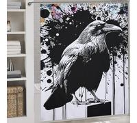 RRTYVFD Urban Raven Urban Art Serie - Cortina de ducha resistente al moho, tejido 100% poliéster, tela suave, cortina de ducha para bañera y ducha, 177 x 180 cm