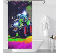 RRTYVFD Vibrante tractor en granero - 2 cortinas de ducha antimoho con ganchos, tela impermeable moderna de poliéster repelente al agua para bañera, ducha, 35.43 x 70.87 pulgadas