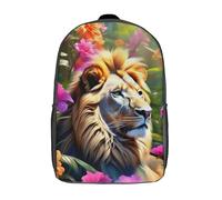 RRTYVFD Wolfpack Mochila Escolar 3D Impreso Mochila Escolar Mochilas Moda para Niños Niños Mochila Escolar Mochila Escolar para Niños Intermedios, Floral Roar, 17"