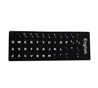 RRunzfon Pegatinas para teclado inglés no transparentes de piel para teclado con fondo negro sobre blanco para ordenador portátil, Desktops 3 unidades