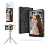 RRWKJ Monitor de selfie con pantalla de vlog, mini monitor inalámbrico para iPhone/Android con soporte magnético para teléfono, cámara trasera de teléfono para selfie, vlog, transmisión en vivo en