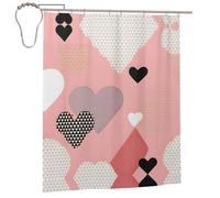 rrxnbcgg Abstract Love Chart - Cortina de ducha de tela impermeable, 152 x 183 cm, suave y ligera, lavable a máquina