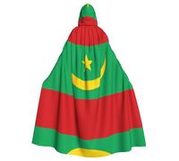 rrxnbcgg Bandera de Mauritania Capa con capucha de poliéster totalmente impresa, cómoda y duradera, adecuada para Halloween y otras fiestas temáticas y escenas escénicas