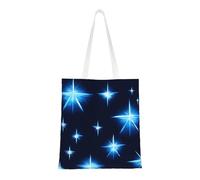 rrxnbcgg Bolsa de la compra de lona con diseño de estrella azul de dibujos animados, se puede llevar a mano o sobre el hombro, para viajes, trabajo, gimnasio
