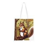 rrxnbcgg Bolsa de la compra de lona de ardilla que come nueces, se puede llevar a mano o sobre el hombro, para viajes, trabajo, gimnasio