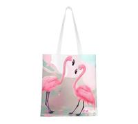 rrxnbcgg Bolsa de la compra de lona Love Flamingo, se puede llevar a mano o sobre el hombro, para viajes, trabajo, gimnasio