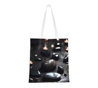 rrxnbcgg Bolsa de la compra de lona negra con diseño de corazón misterioso, se puede llevar a mano o sobre el hombro, para viajes, trabajo, gimnasio