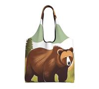 rrxnbcgg Brown Bear Walking - Bolsas de tela ligeras y reutilizables para comestibles, adecuadas para bricolaje, publicidad, promoción, regalo, actividad