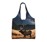 rrxnbcgg Elk in the Meadow - Bolsas de tela ligeras y reutilizables para comestibles, adecuadas para bricolaje, publicidad, promoción, regalo, actividad