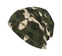 rrxnbcgg Gorro de punto con estampado de camuflaje militar, elástico, mantiene el calor, para hombres y mujeres, color negro