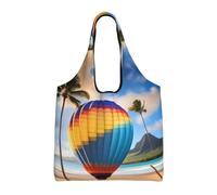 rrxnbcgg Hawaii Hot Air Balloon - Bolsas de tela para compras de comestibles, ligeras, medianas, reutilizables, adecuadas para bricolaje, publicidad, promoción, regalo, actividad