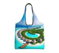 rrxnbcgg Maldives Scenery - Bolsas de tela ligeras y reutilizables para compras, adecuadas para bricolaje, publicidad, promoción, regalo, actividad