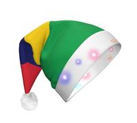 rrxnbcgg Sombrero de Navidad LED intermitente de la bandera de Mauricio con piel sintética suave y pompón, gorro festivo para fiestas de Navidad y almuerzos de pub