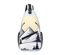 rrxnbcgg White Snowy Mountains - Bolsa de pecho cruzada en diagonal para hombre, para teléfono, viajes, festivales y uso diario