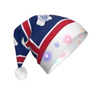 rrxnbcgg Wyoming State Flag - Sombrero de Navidad LED intermitente con piel sintética suave y pompón, gorro festivo para fiestas de Navidad y almuerzos de pub