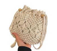 RRYPBOVG Bolsos Tejidos Crochet Bolso bandolera tejido de paja for mujer, moderno, informal, for verano, viajes, playa(WHITE)