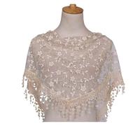 RRYPBOVG Chal De Encaje Bufanda de encaje con borlas, transparente, ahuecada, transpirable, flecos, for vestido noche(Color7)