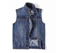 RRYPBOVG chaleco vaquero hombre Chaleco vaquero de talla grande 5xl, 6xl, 7xl for hombre, de algodón, multibolsillos, sin mangas, for exteriores