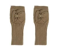 RRYPBOVG Guantes Térmicos Sin Dedos 2Pair Long Fingerless Gloves Women Mitten Winter Arm Warmer Knitted Sleeve Soft Girls Anime Clothes(Khaki)