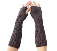 RRYPBOVG Guantes Térmicos Sin Dedos Accessories Sleeves For Women Arm Warmers Winter Warm Knit Fingerless Gloves Half Finger Oversleeve(Dark Grey)