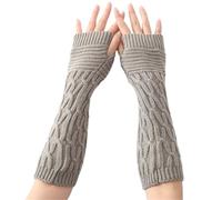 RRYPBOVG Guantes Térmicos Sin Dedos Accessories Sleeves For Women Arm Warmers Winter Warm Knit Fingerless Gloves Half Finger Oversleeve(Grey)