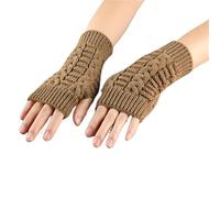 RRYPBOVG Guantes Térmicos Sin Dedos Winter Fingerless Gloves For Women, Warm And Extended Half-Finger Knitted Flat(Dark Khaki)